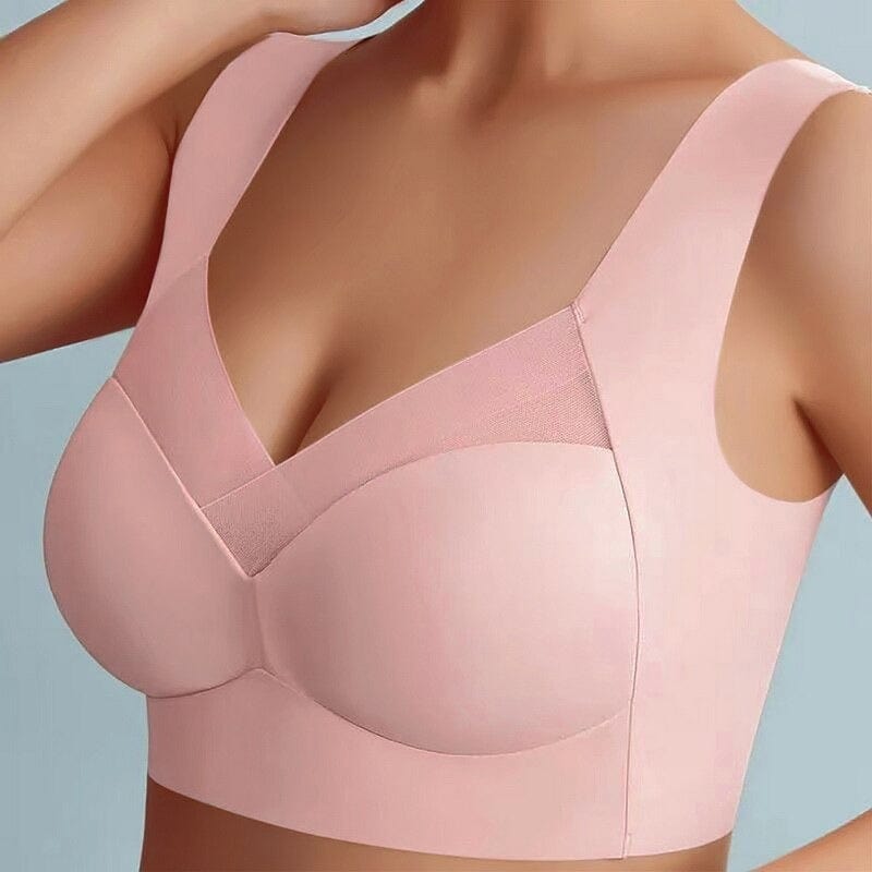 Bezszwowy biustonosz dla maksymalnego komfortu - EaseFit-Różowy-L - (40-55kg)-Trend Polska