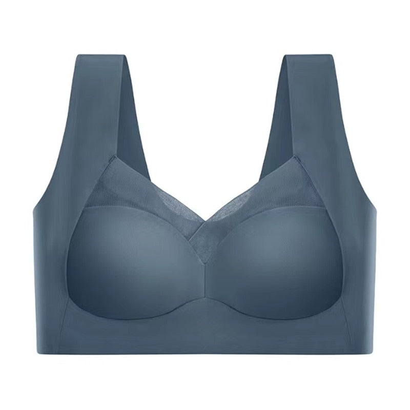 Bezszwowy biustonosz dla maksymalnego komfortu - EaseFit-Ciemnoniebieski-L - (40-55kg)-Trend Polska