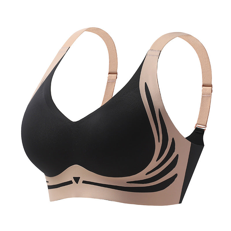 Bezszwowy biustonosz push-up z efektem podnoszenia – Isabella-Czarny-M(BC)（45-55KG)-Trend Polska