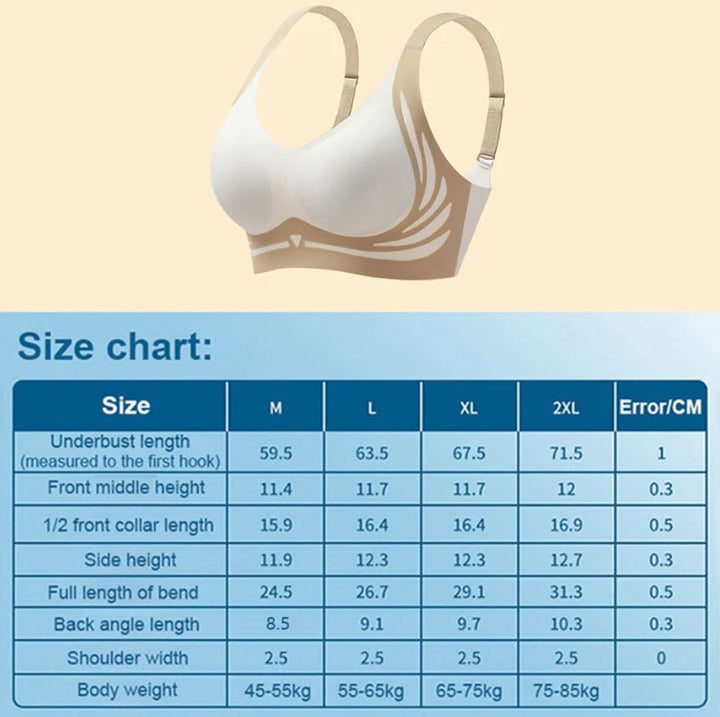 Bezszwowy biustonosz push-up z efektem podnoszenia – Isabella-Zielony-M(BC)（45-55KG)-Trend Polska