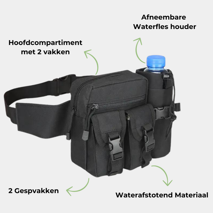 Biodrowa dla Wędrowania i Jazdy na Rowerze - AdventureBelt-Czarny-Trend Polska