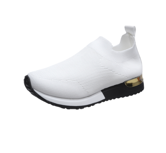 BlissWalk Comfort | Ergonomiczne Damskie Sneakersy bez Sznurka z Amortyzowaną Piętą-Biały-35-Trend Polska