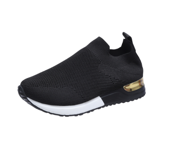 BlissWalk Comfort | Ergonomiczne Damskie Sneakersy bez Sznurka z Amortyzowaną Piętą-Czarny-35-Trend Polska