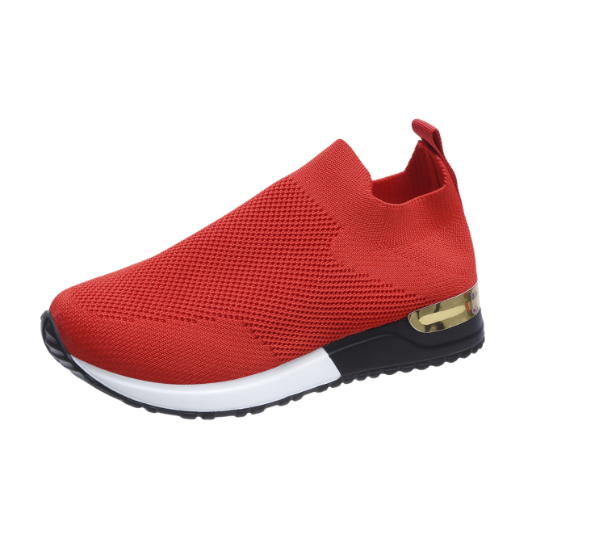 BlissWalk Comfort | Ergonomiczne Damskie Sneakersy bez Sznurka z Amortyzowaną Piętą-Czerwony-35-Trend Polska