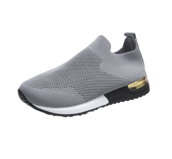 BlissWalk Comfort | Ergonomiczne Damskie Sneakersy bez Sznurka z Amortyzowaną Piętą-Szary-35-Trend Polska