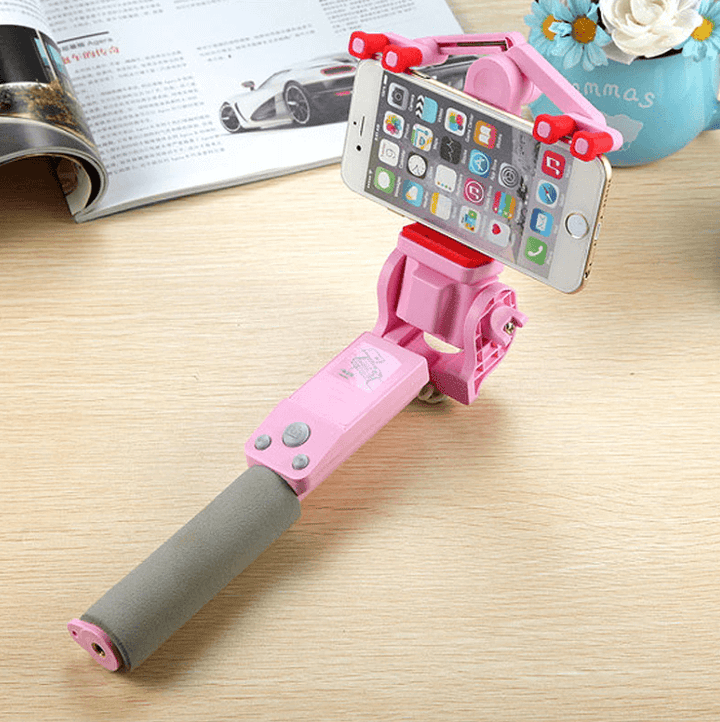 Bluetooth Selfie Stick z obrotem 360° – SpinShot-Różowy-Trend Polska