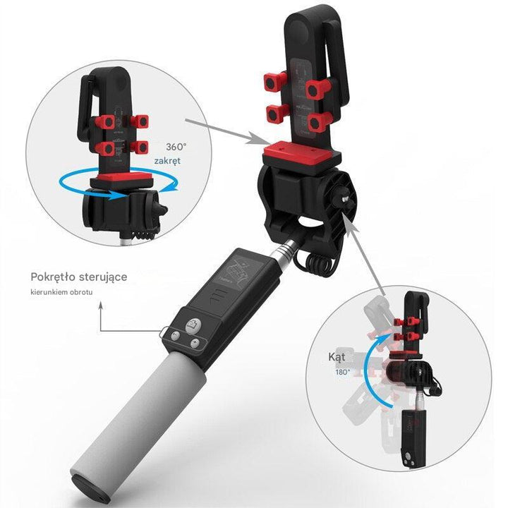 Bluetooth Selfie Stick z obrotem 360° – SpinShot-Czarny-Trend Polska