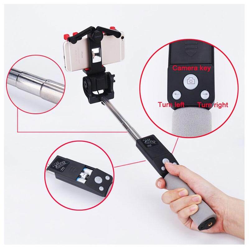 Bluetooth Selfie Stick z obrotem 360° – SpinShot-Czarny-Trend Polska