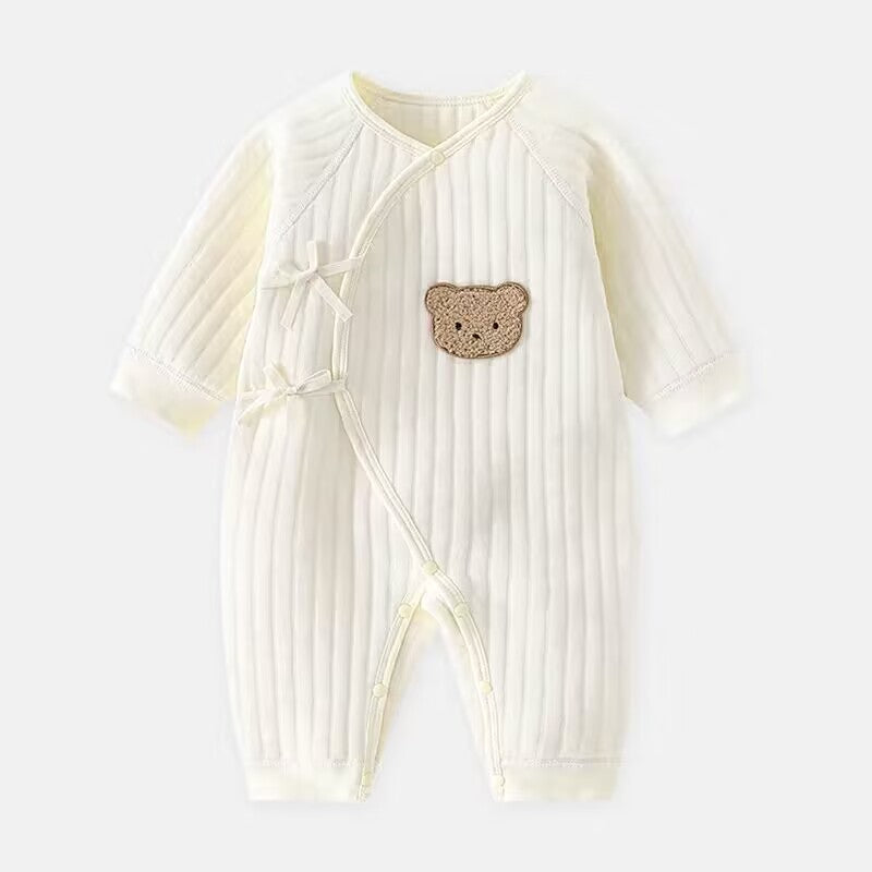 Body niemowlęcy z misiem - Odzież na wiosnę i jesień-Khaki-3M-Trend Polska