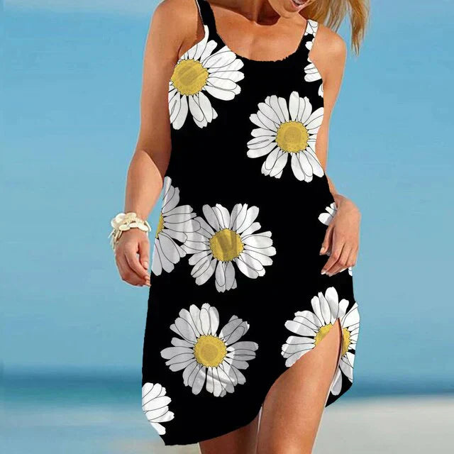 Boho Chic letnia sukienka w kwiaty – Karla-Czarny-S-Trend Polska