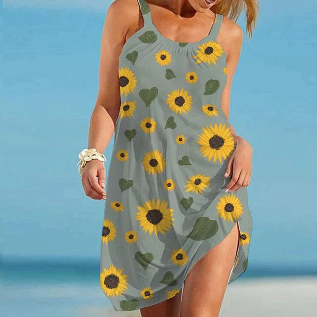 Boho Chic letnia sukienka w kwiaty – Karla-Szary-S-Trend Polska