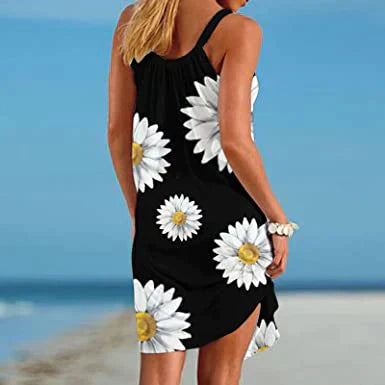 Boho Chic letnia sukienka w kwiaty – Karla-Niebieski-S-Trend Polska