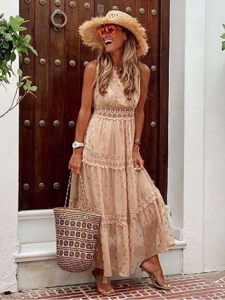 Boho Ibiza Sukienka - Solana-Khaki-S-Trend Polska