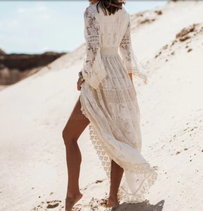 Boho Maxi Sukienka - Elvira-Beżowy-S-Trend Polska