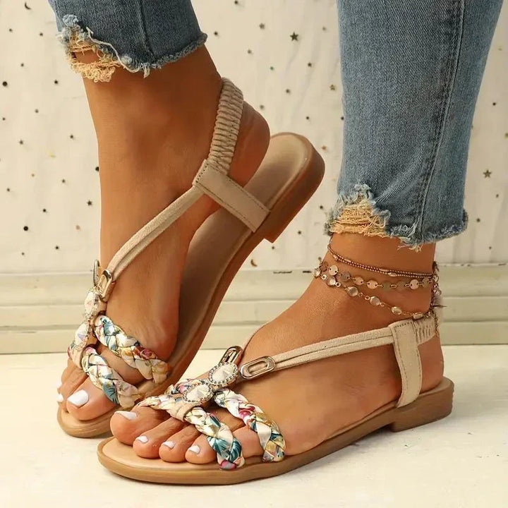 Boho-perły Slip-On letnie sandały – Amira-Rot-35-Trend Polska