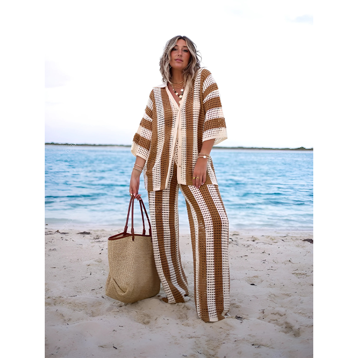 Boho Zestaw Plażowy Damski – Salina-Khaki-S-Trend Polska
