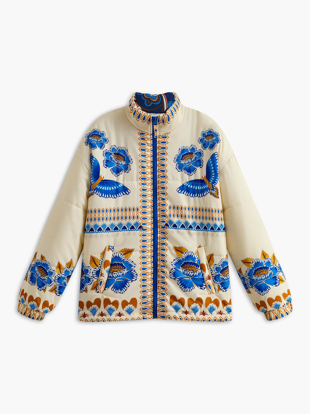 Boho Zimowa Kurtka z Drukiem i Zipperem - Zahara-S-Trend Polska