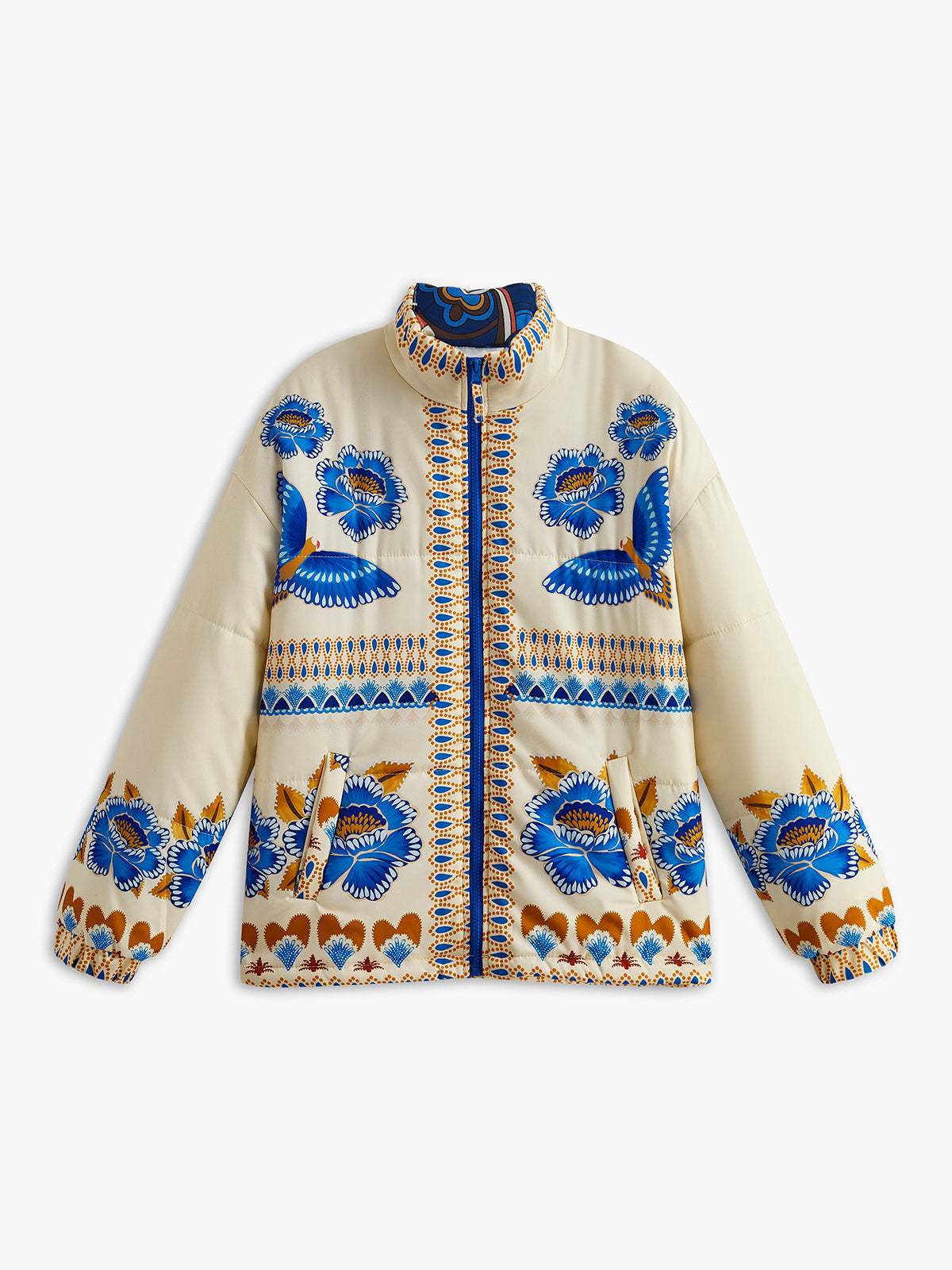 Boho Zimowa Kurtka z Drukiem i Zipperem - Zahara-S-Trend Polska