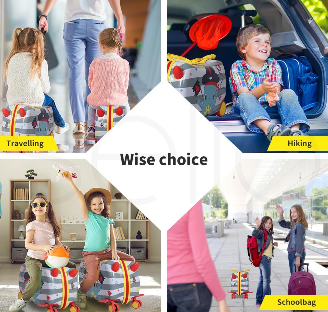 Dziecięca walizka-scooter 2-w-1 z 360° kółkami