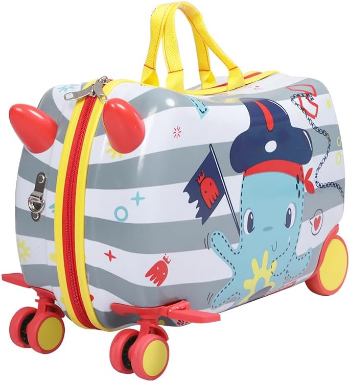 Dziecięca walizka-scooter 2-w-1 z 360° kółkami