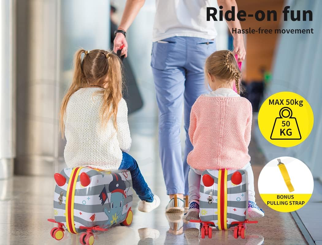 Dziecięca walizka-scooter 2-w-1 z 360° kółkami
