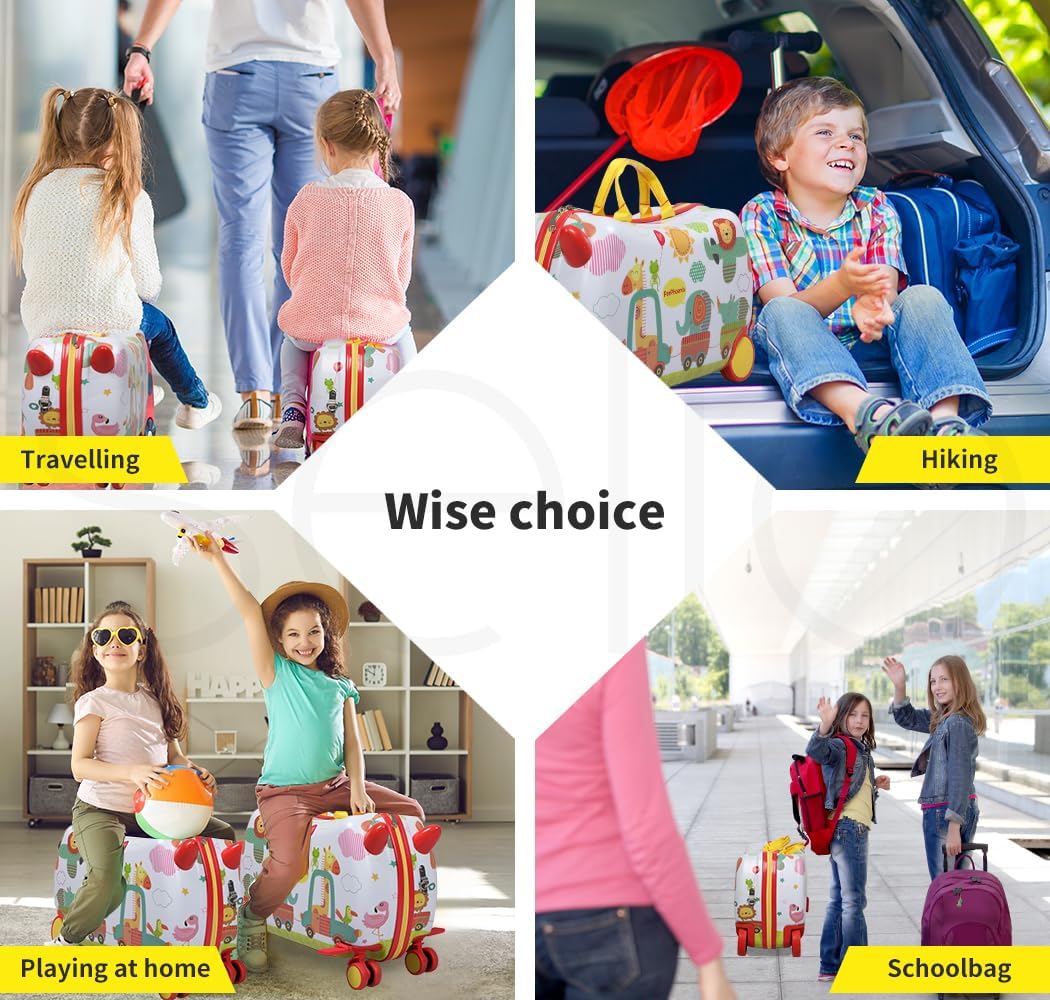 Dziecięca walizka-scooter 2-w-1 z 360° kółkami