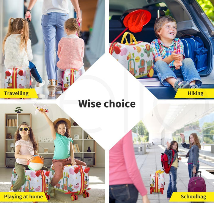 Dziecięca walizka-scooter 2-w-1 z 360° kółkami