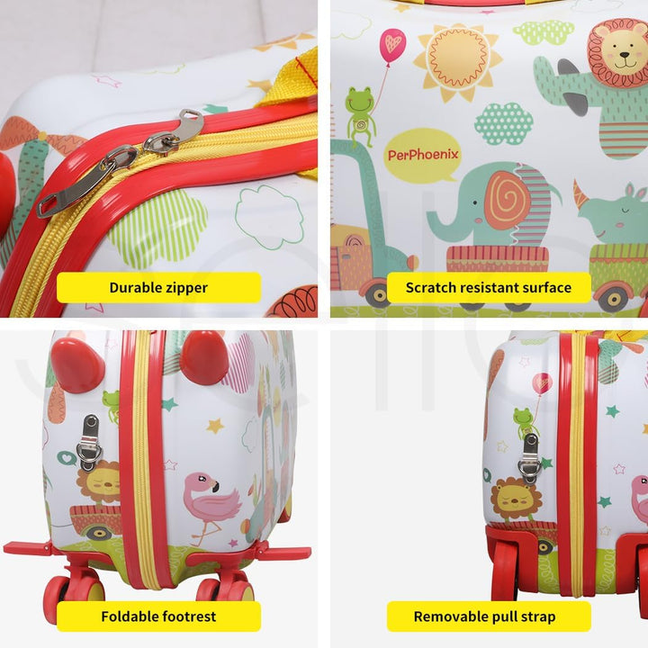 Dziecięca walizka-scooter 2-w-1 z 360° kółkami