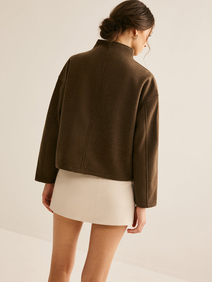 Brązowa kurtka typu bomber dla kobiet - Elena-XS-Trend Polska