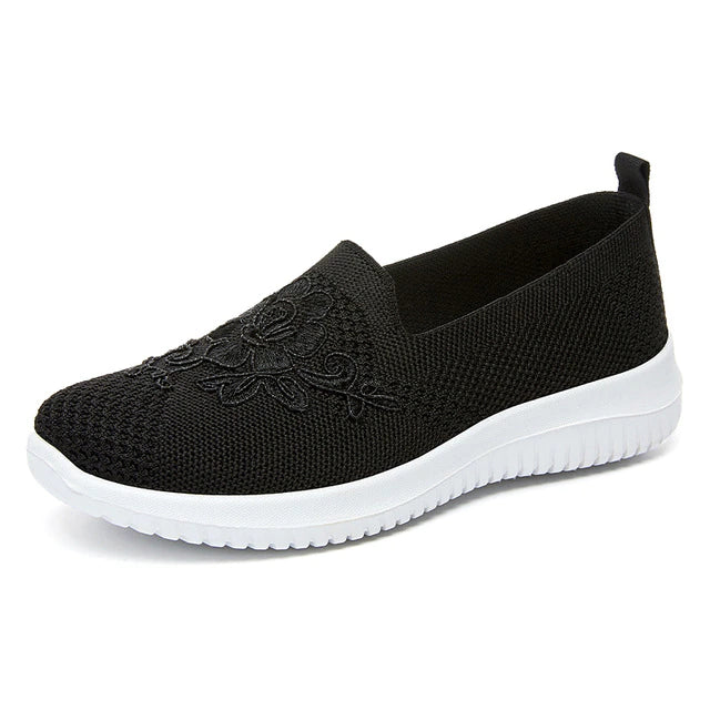 BreezeWalk Sandał | Oddychający Sandał Damski z Haftem-Czarny-36-Trend Polska