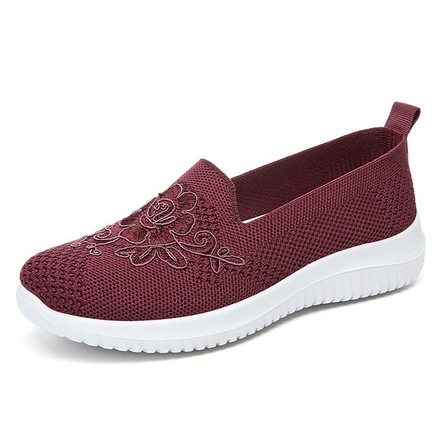 BreezeWalk Sandał | Oddychający Sandał Damski z Haftem-Fioletowy-36-Trend Polska