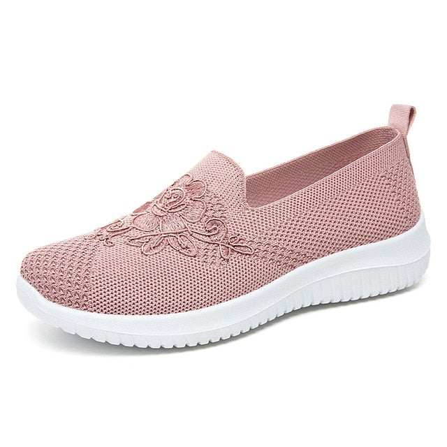 BreezeWalk Sandał | Oddychający Sandał Damski z Haftem-Różowy-36-Trend Polska