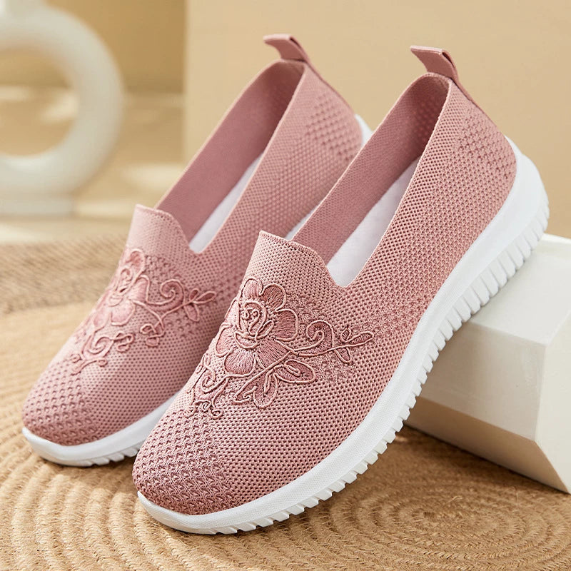 BreezeWalk Sandał | Oddychający Sandał Damski z Haftem-Fioletowy-36-Trend Polska