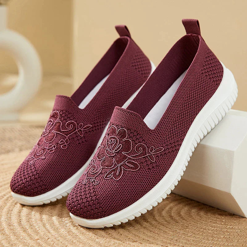 BreezeWalk Sandał | Oddychający Sandał Damski z Haftem-Fioletowy-36-Trend Polska