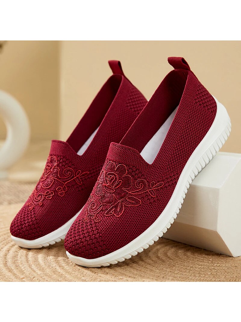 BreezeWalk Sandał | Oddychający Sandał Damski z Haftem-Fioletowy-36-Trend Polska