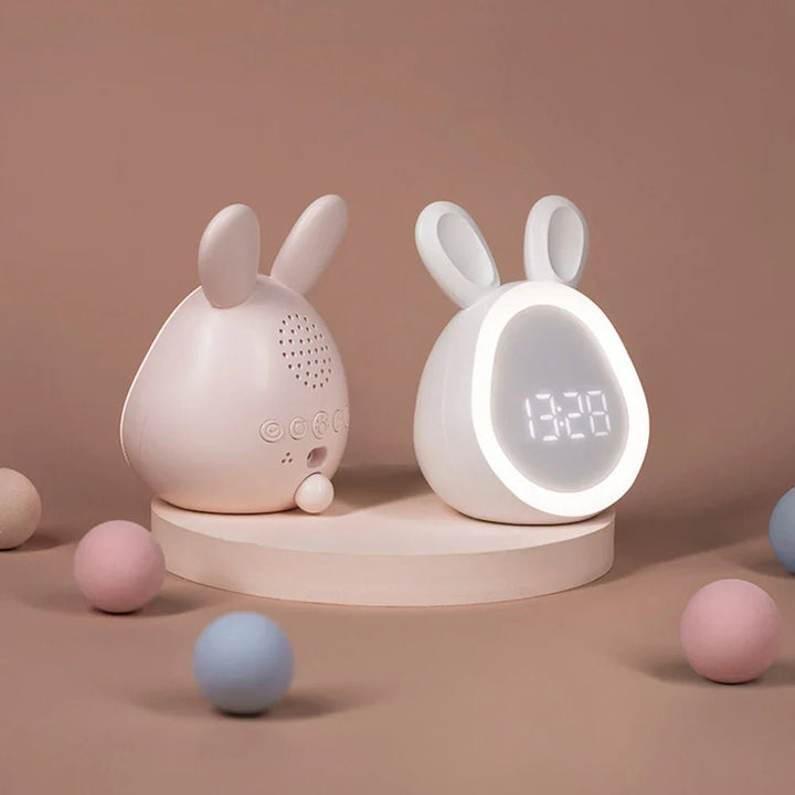 Budzik w kształcie królika z lampką nocną LED - BunniGlow-Różowy-Trend Polska