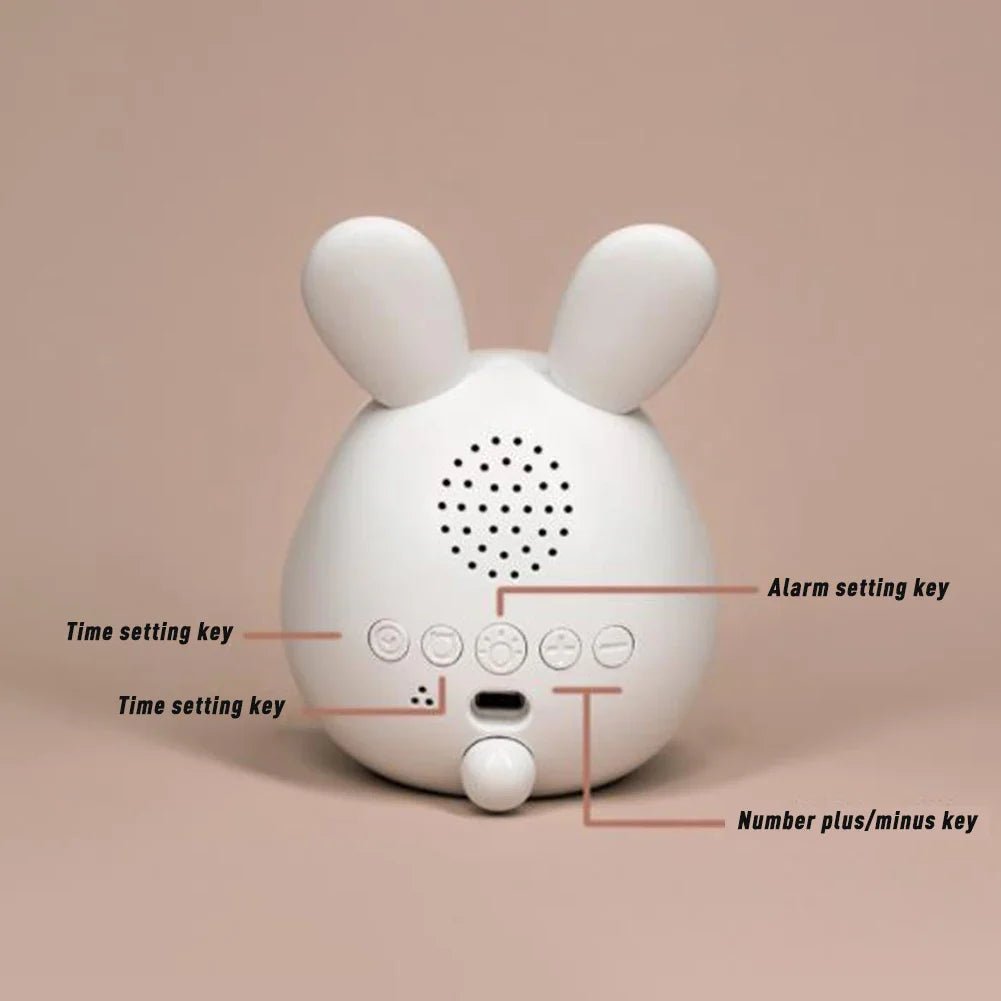 Budzik w kształcie królika z lampką nocną LED - BunniGlow-Różowy-Trend Polska