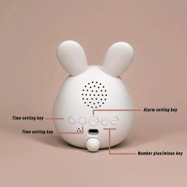 Budzik w kształcie królika z lampką nocną LED - BunniGlow-Różowy-Trend Polska