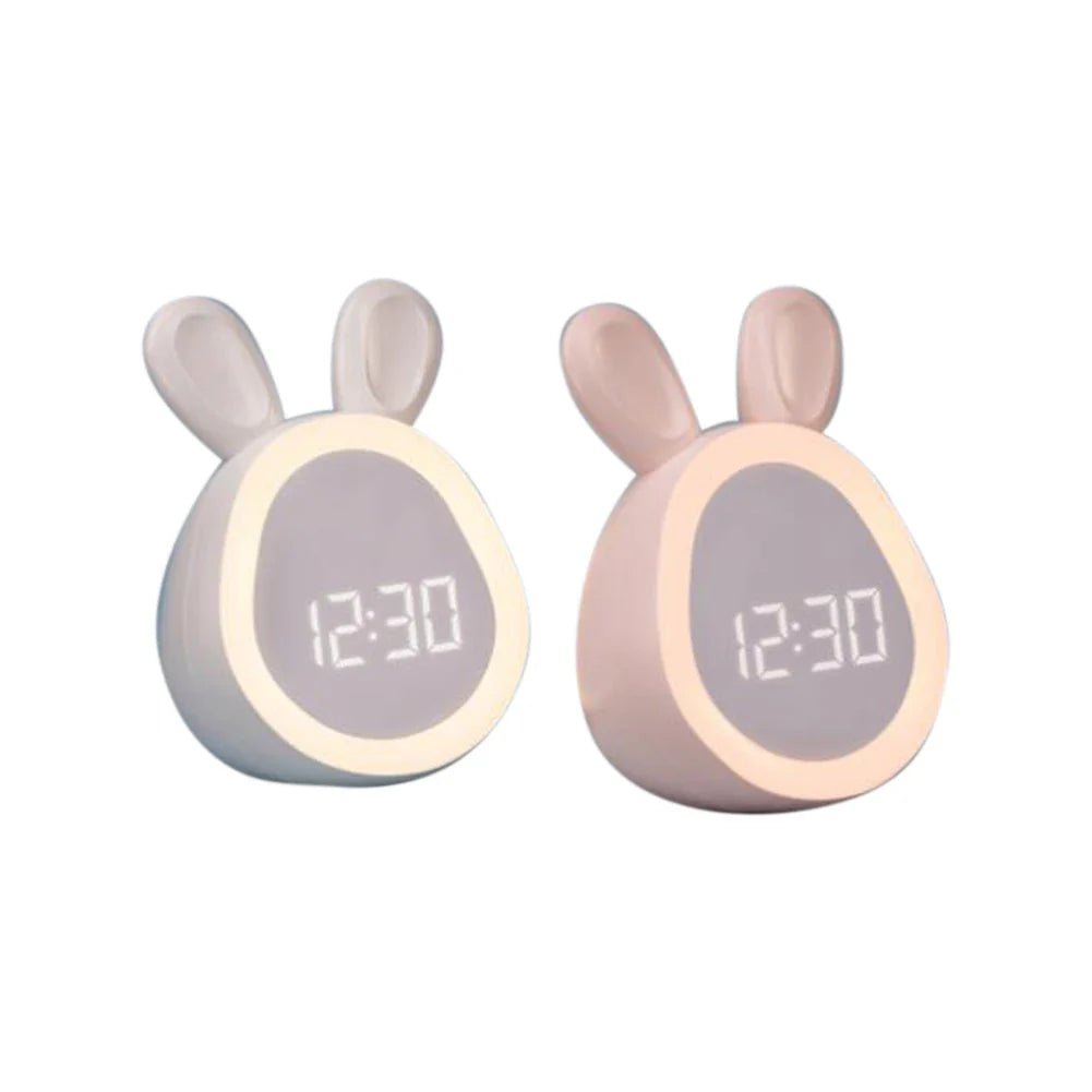 Budzik w kształcie królika z lampką nocną LED - BunniGlow-Różowy-Trend Polska