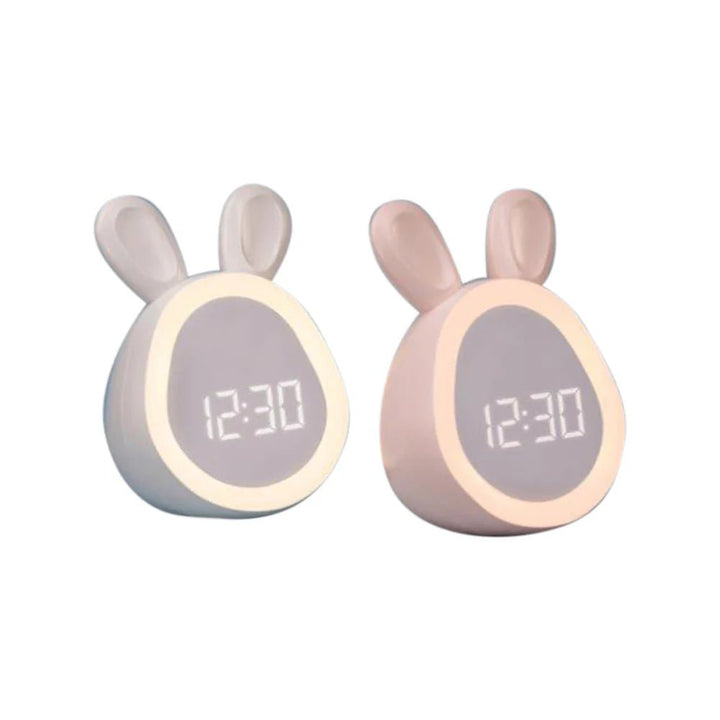 Budzik w kształcie królika z lampką nocną LED - BunniGlow-Różowy-Trend Polska