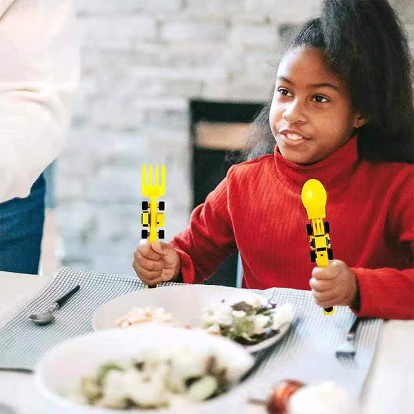 Buldożerowy Zestaw Sztućców dla Dzieci - ConstructoFork-Zestaw 3 Widelców-Trend Polska