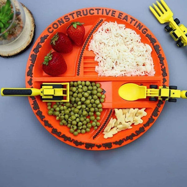 Buldożerowy Zestaw Sztućców dla Dzieci - ConstructoFork-Zestaw 3 Widelców-Trend Polska
