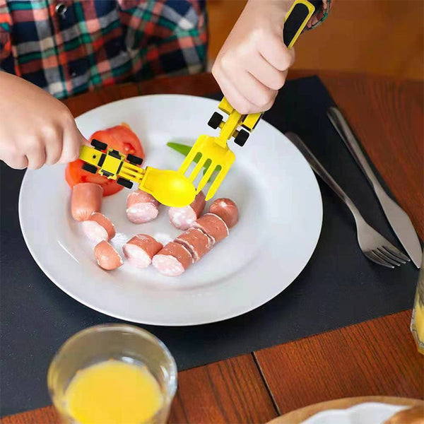 Buldożerowy Zestaw Sztućców dla Dzieci - ConstructoFork-Zestaw 3 Widelców-Trend Polska