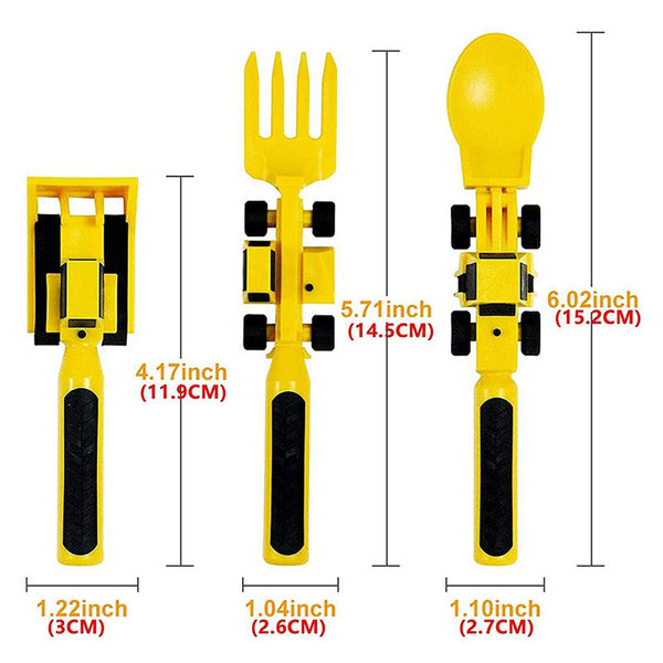 Buldożerowy Zestaw Sztućców dla Dzieci - ConstructoFork-Zestaw 3 Widelców-Trend Polska
