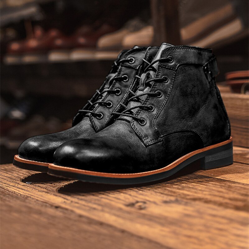 Buty ortopedyczne skórzane męskie - Atlas-Czarny-38-Trend Polska