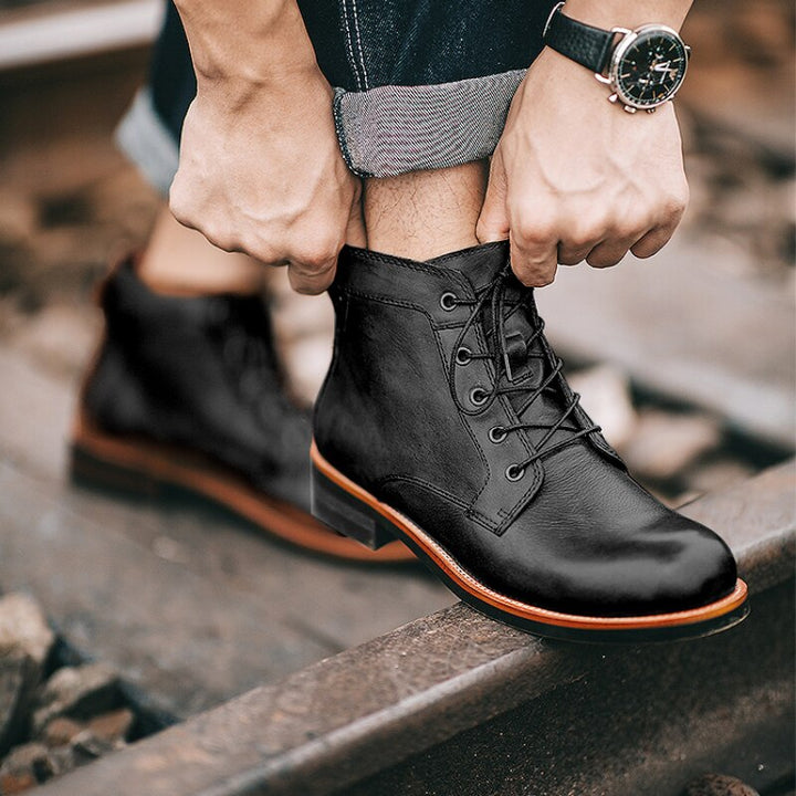 Buty ortopedyczne skórzane męskie - Atlas-Czarny-38-Trend Polska