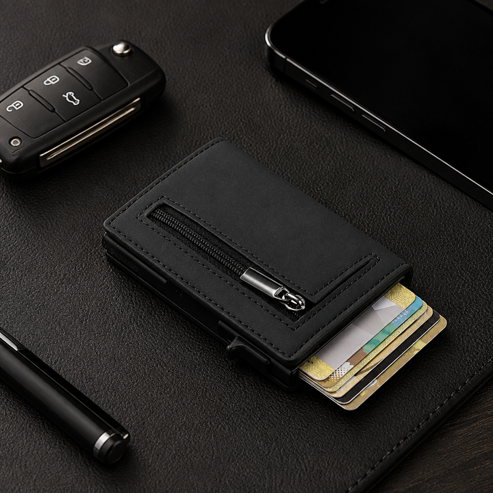 Smukły Portfel na Karty z Ochroną RFID – Slidix