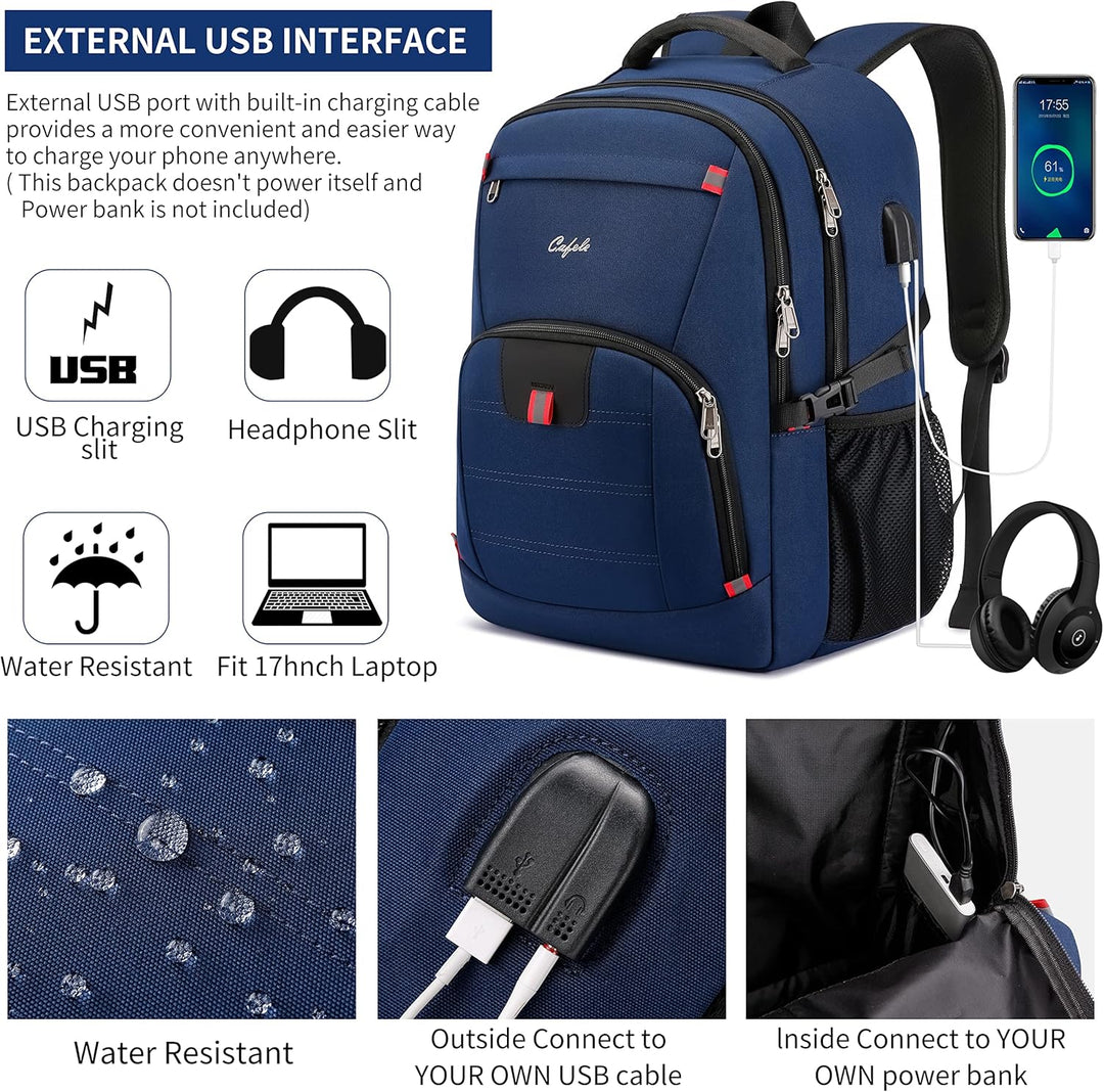 Plecak na laptopa odporny na wodę z portem USB i designem antykradzieżowym – TechPro