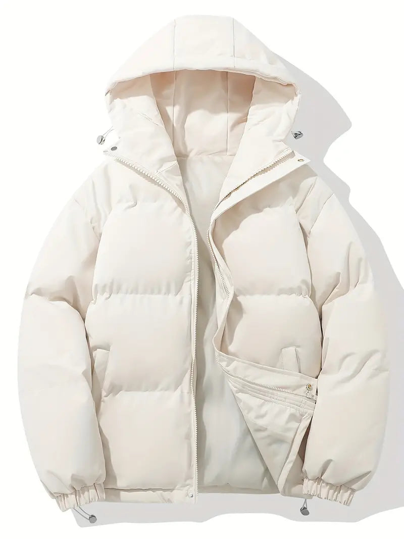 Casual bluza z kapturem i zamkiem – Orion-Beżowy-M-Trend Polska