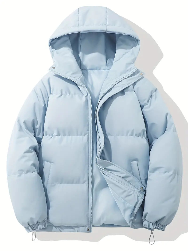 Casual bluza z kapturem i zamkiem – Orion-Błękitny-M-Trend Polska